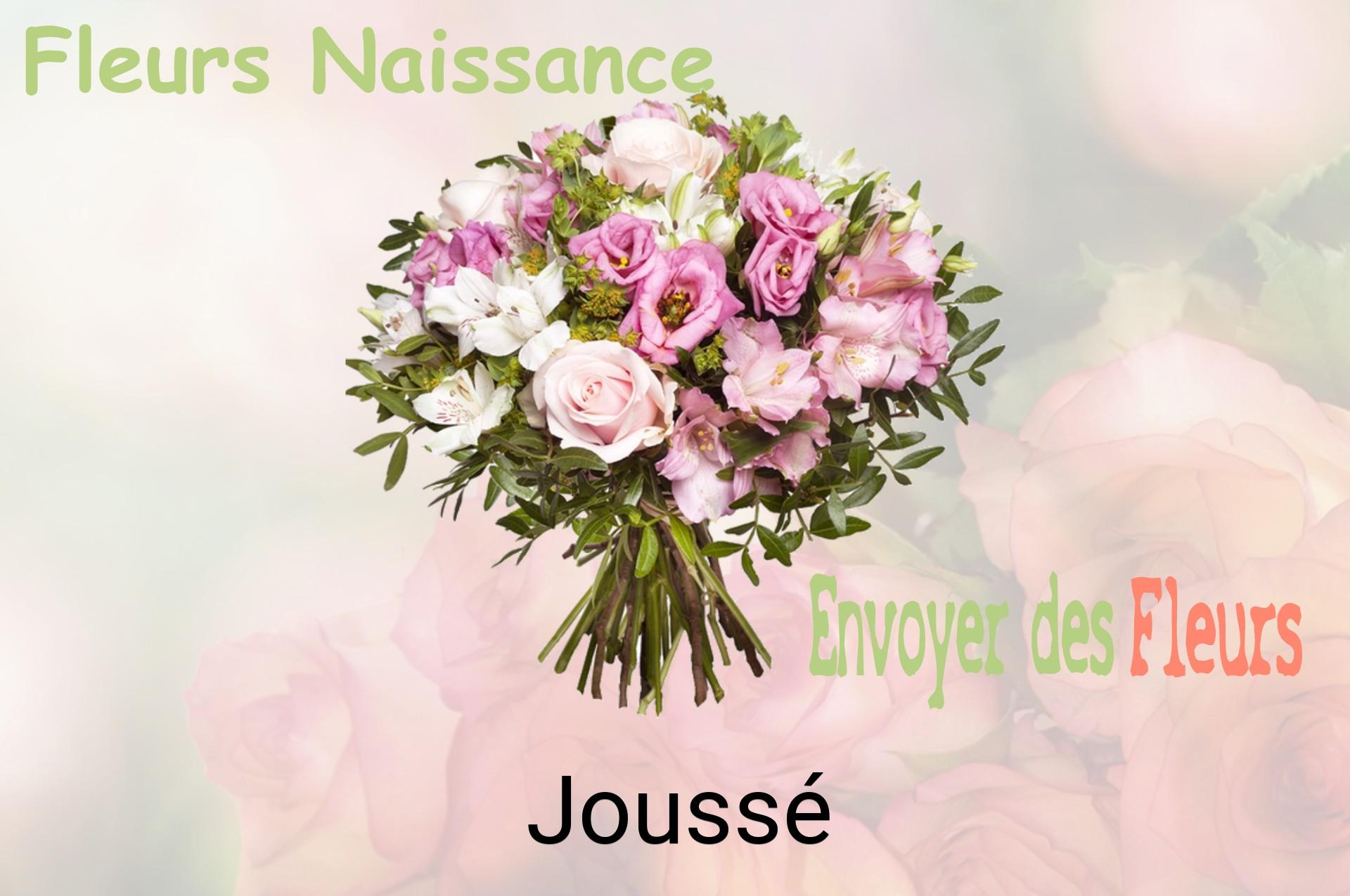 Bouquet de fleurs de naissance livré à Joussé