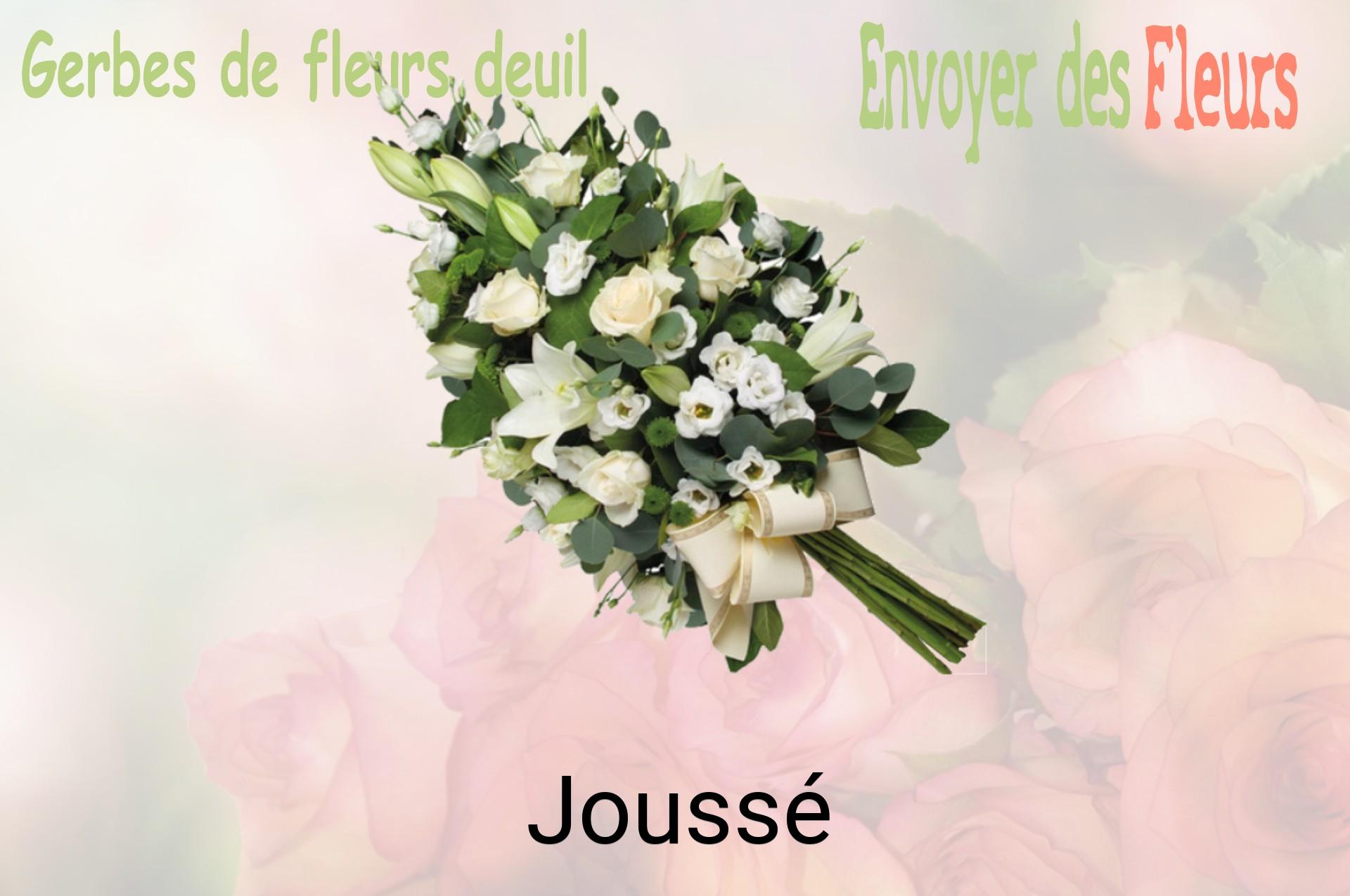 Gerbe de fleurs de deuil livrée à Joussé